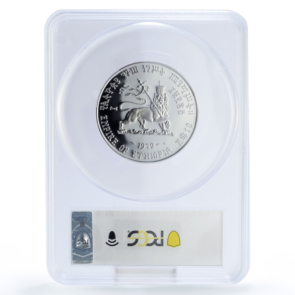Ethiopia 10 dollars King Haile Selassie Politics PR69 PCGS silver coin 1972