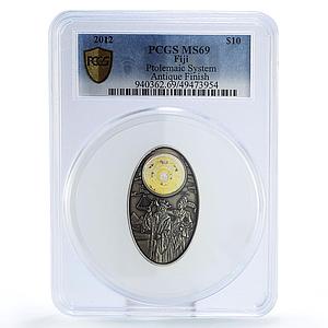 Fiji 10 dollars Apocalypse III Almagest Ptolemy MS69 PCGS silver coin 2012