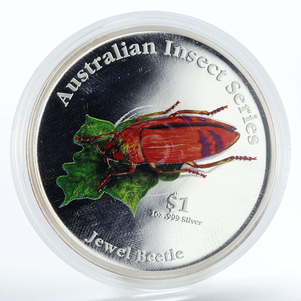 Cook Islands 1 dollar Jewel Beetle proof silver coin 2000