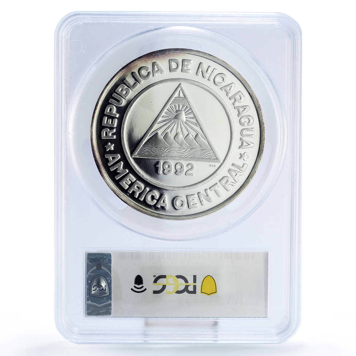 Nicaragua 250 cordobas Barcelona Olympics Royal Visit PR67 PCGS silver coin 1992