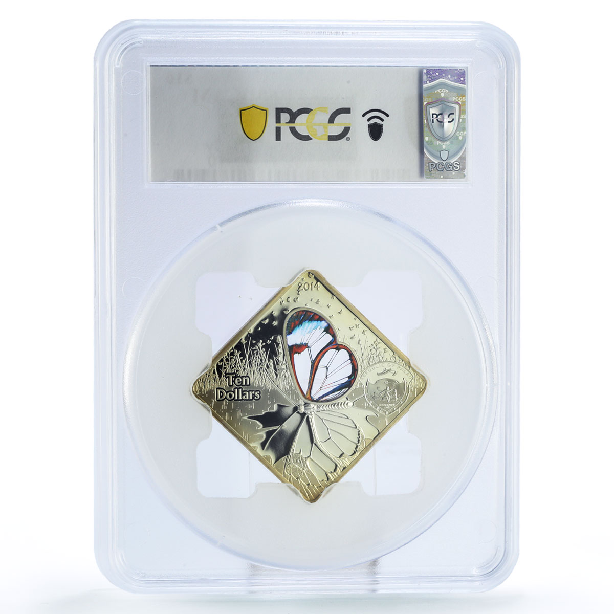 Palau 10 dollars Wildlife Greta Oto Butterfly Fauna PR69 PCGS silver coin 2014