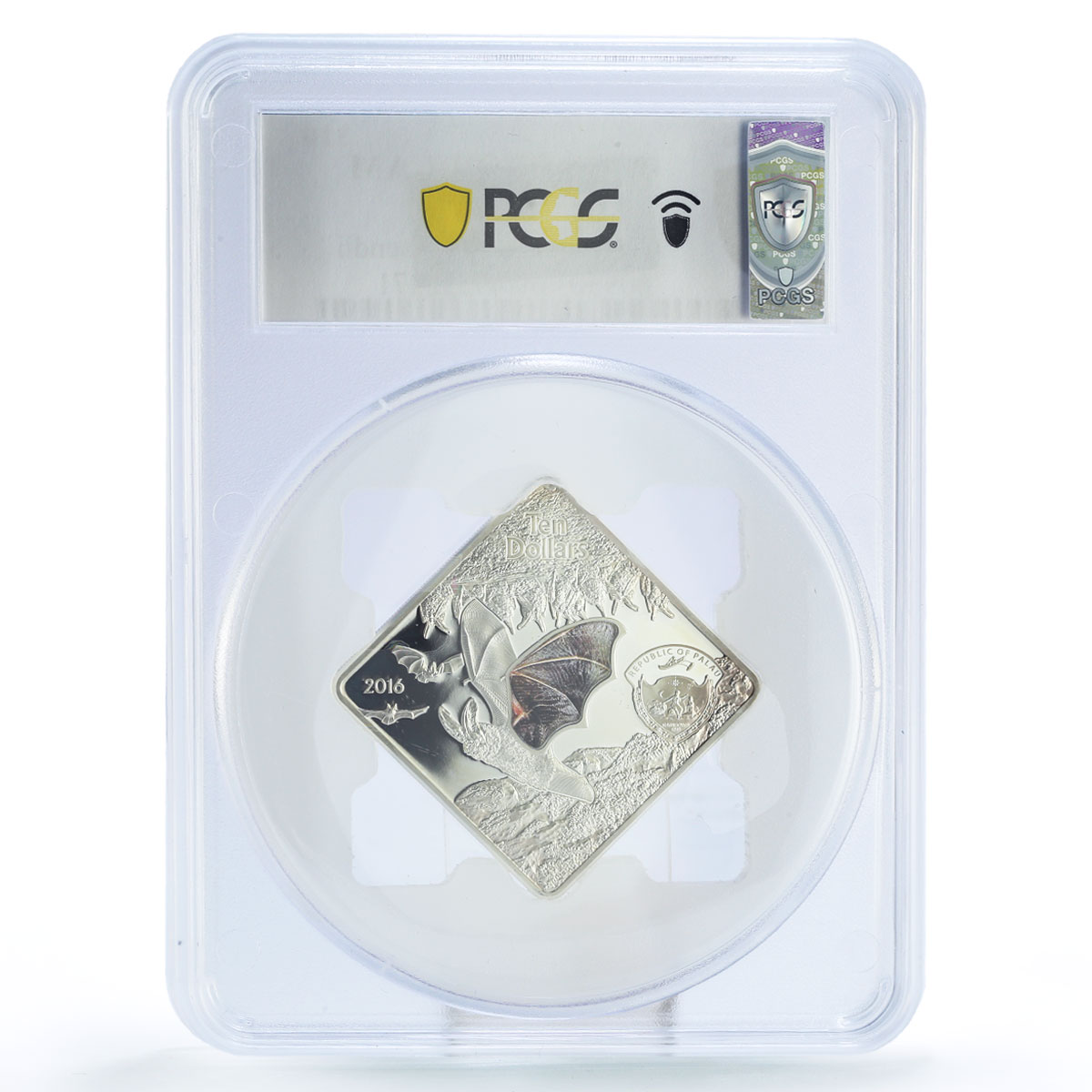 Palau 10 dollars Wildlife Corynorhinus Bat Fauna PR69 PCGS silver coin 2016