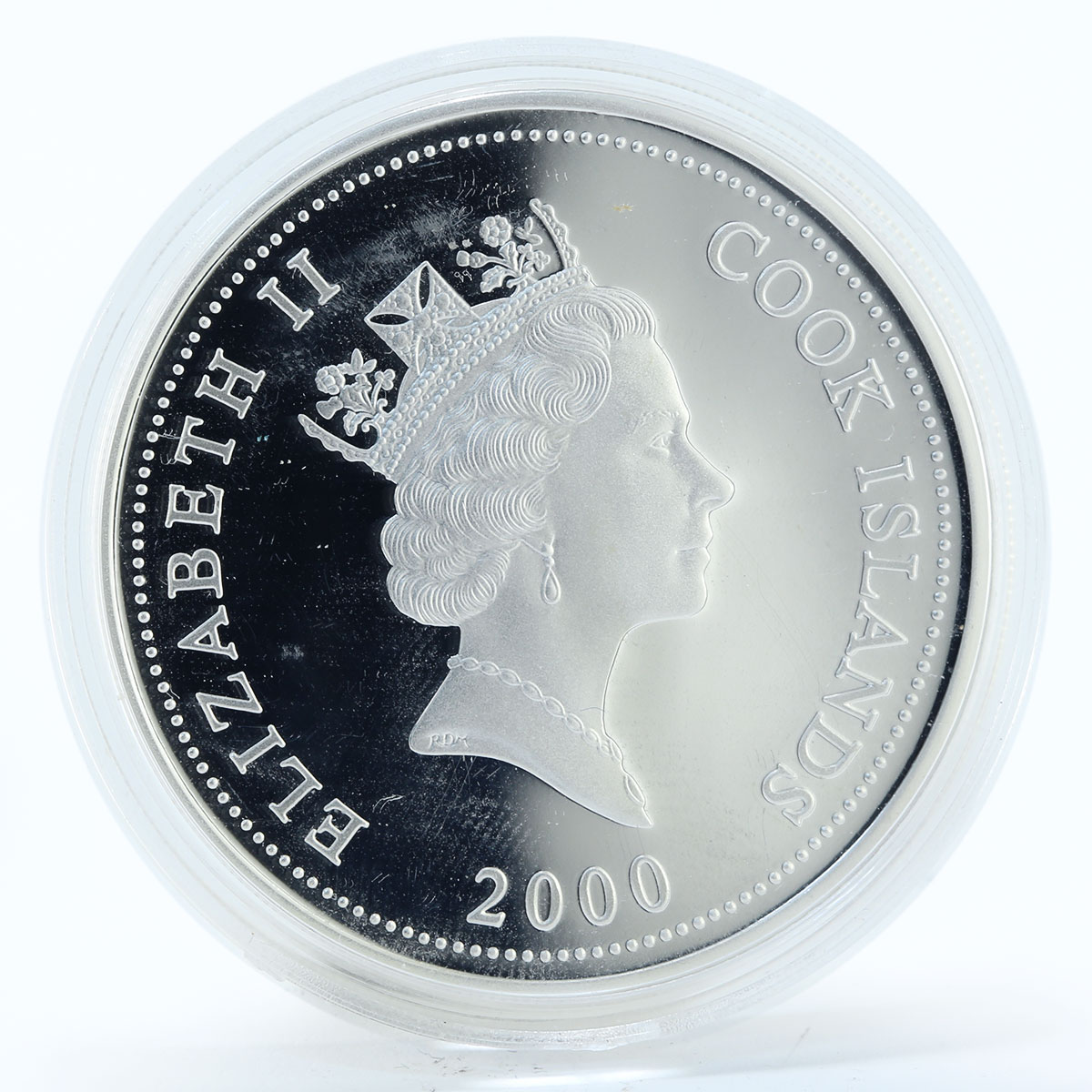 Cook Islands 1 dollar Rainforest Damselfly proof silver coin 2000