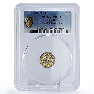 Costa Rica 5 centimos Regular Coinage BCCR KM-184.2 PR69 PCGS CuNi coin 1976