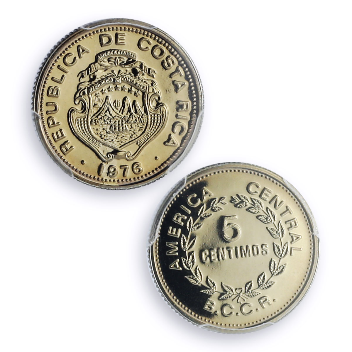 Costa Rica 5 centimos Regular Coinage BCCR KM-184.2 PR69 PCGS CuNi coin 1976