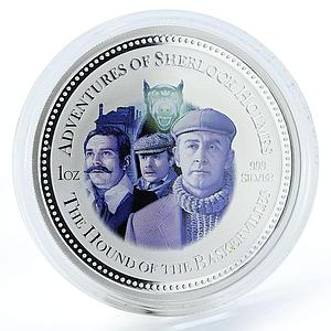 Cook Islands 2 dollars Sherlock Holmes Baskervilles Hound silver coin 2007