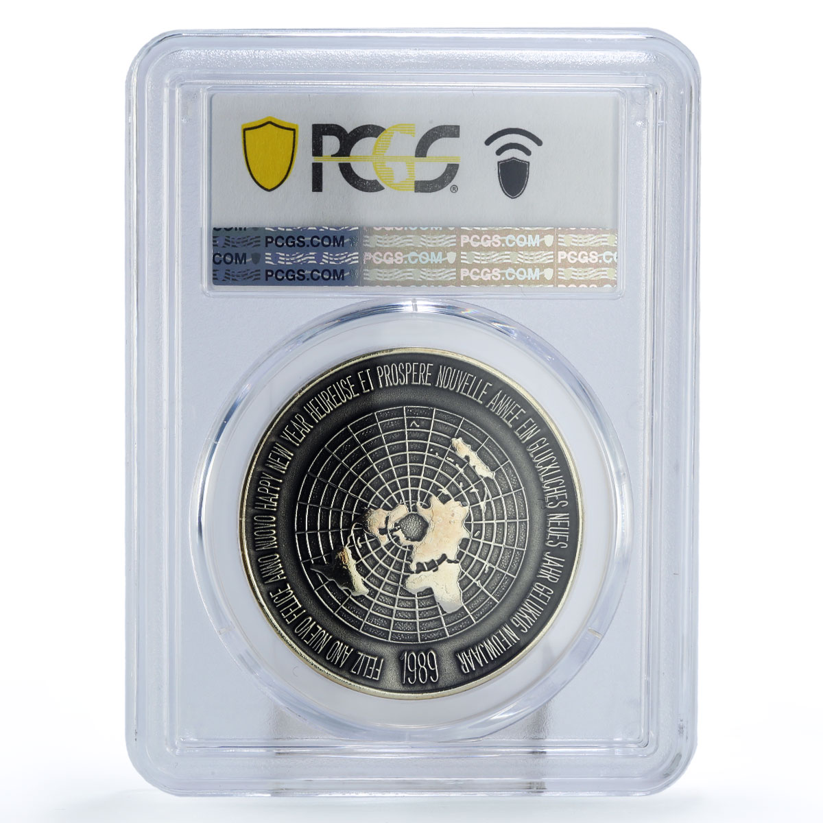 France Araucania Patagonia 1 soberan Felipe New Year MS66 PCGS silver coin 1989