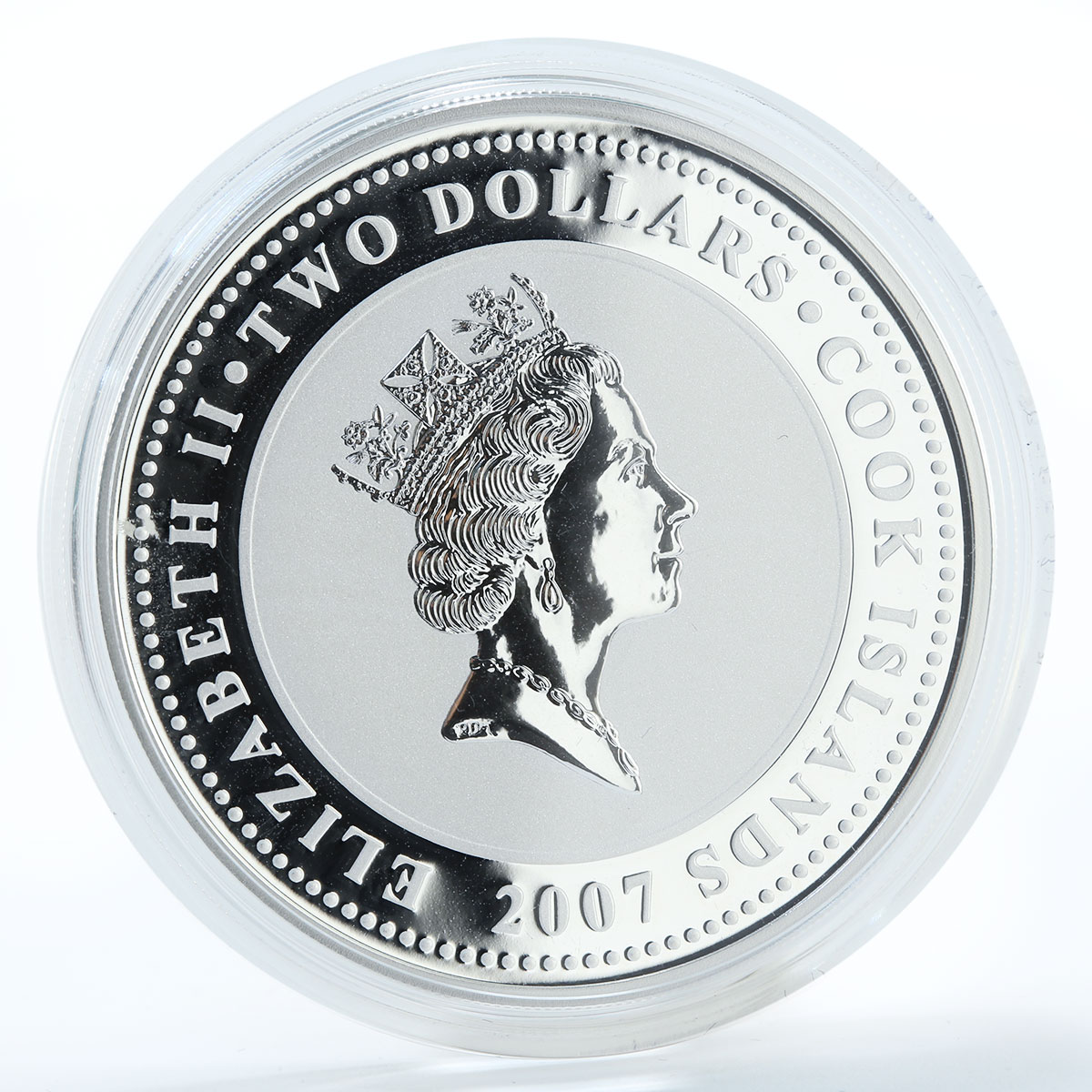 Cook Islands 2 dollars Sherlock Holmes Baskervilles Hound silver coin 2007