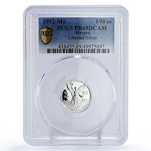 Mexico 1/10 onza Libertad Angel of Independence PR69 PCGS silver coin 1992