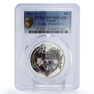 Tuvalu 50 cents Forever Love Series Koalas Fauna PR70 PCGS silver coin 2012