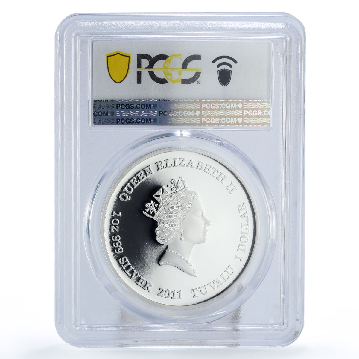 Tuvalu 1 dollar Conservation Wildlife Tasmanian Tiger PR70 PCGS silver coin 2011