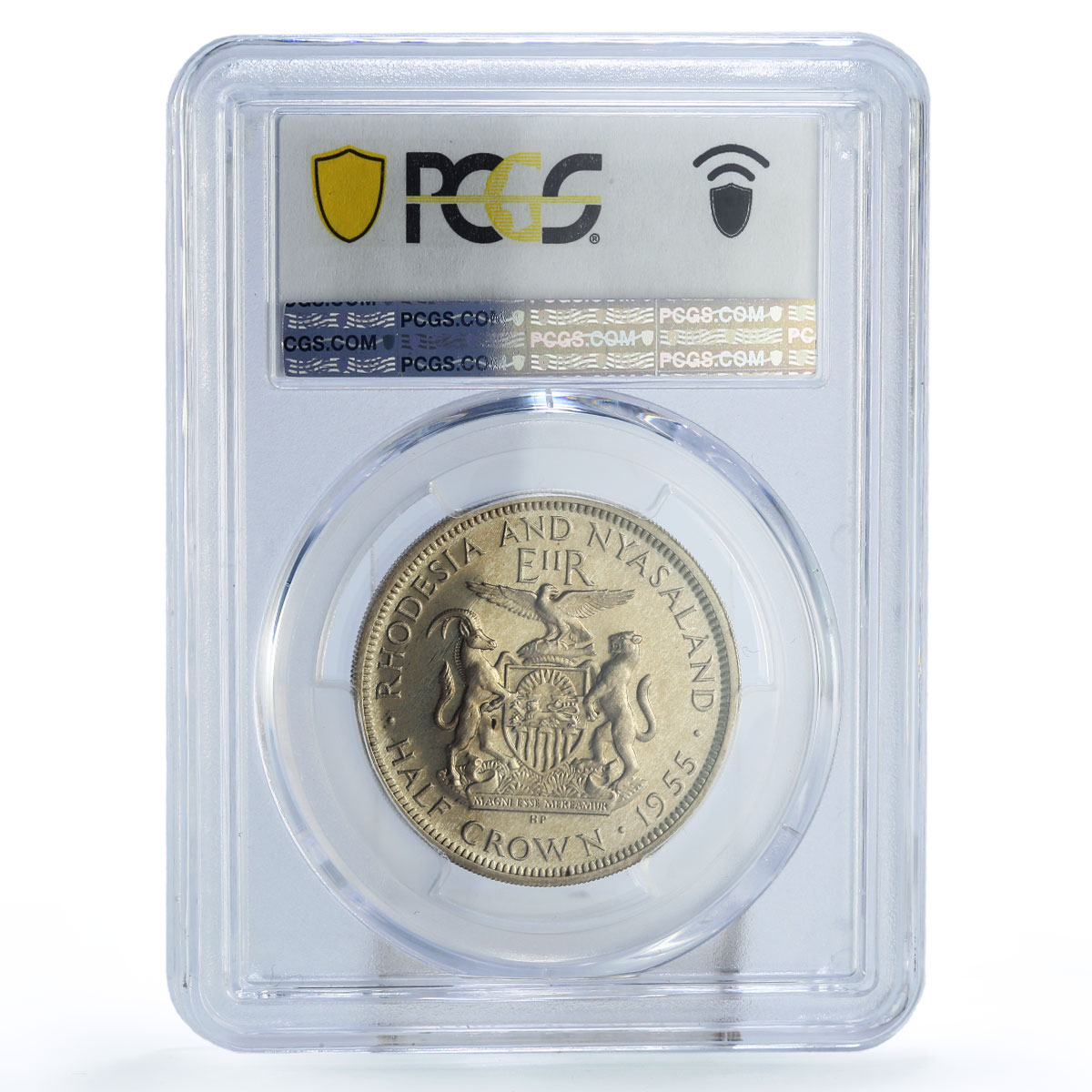 Rhodesia Nyasaland 1/2 crown Regular Coinage KM-7a PR65 PCGS silver coin 1955