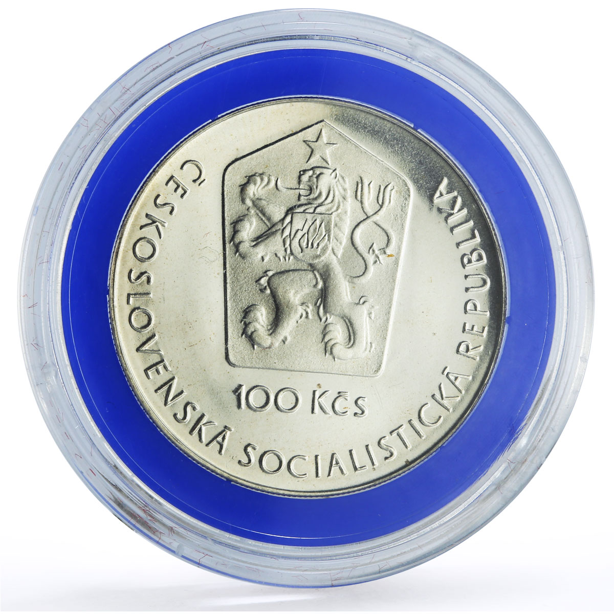 Czechoslovakia 100 korun Manned Flight Gagarin Space proof silver coin 1981