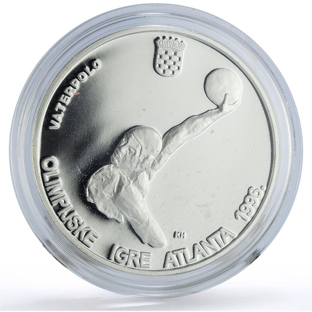 Croatia 100 kuna Atlanta Olympic Games Waterpolo Rowing proof silver coin 1996