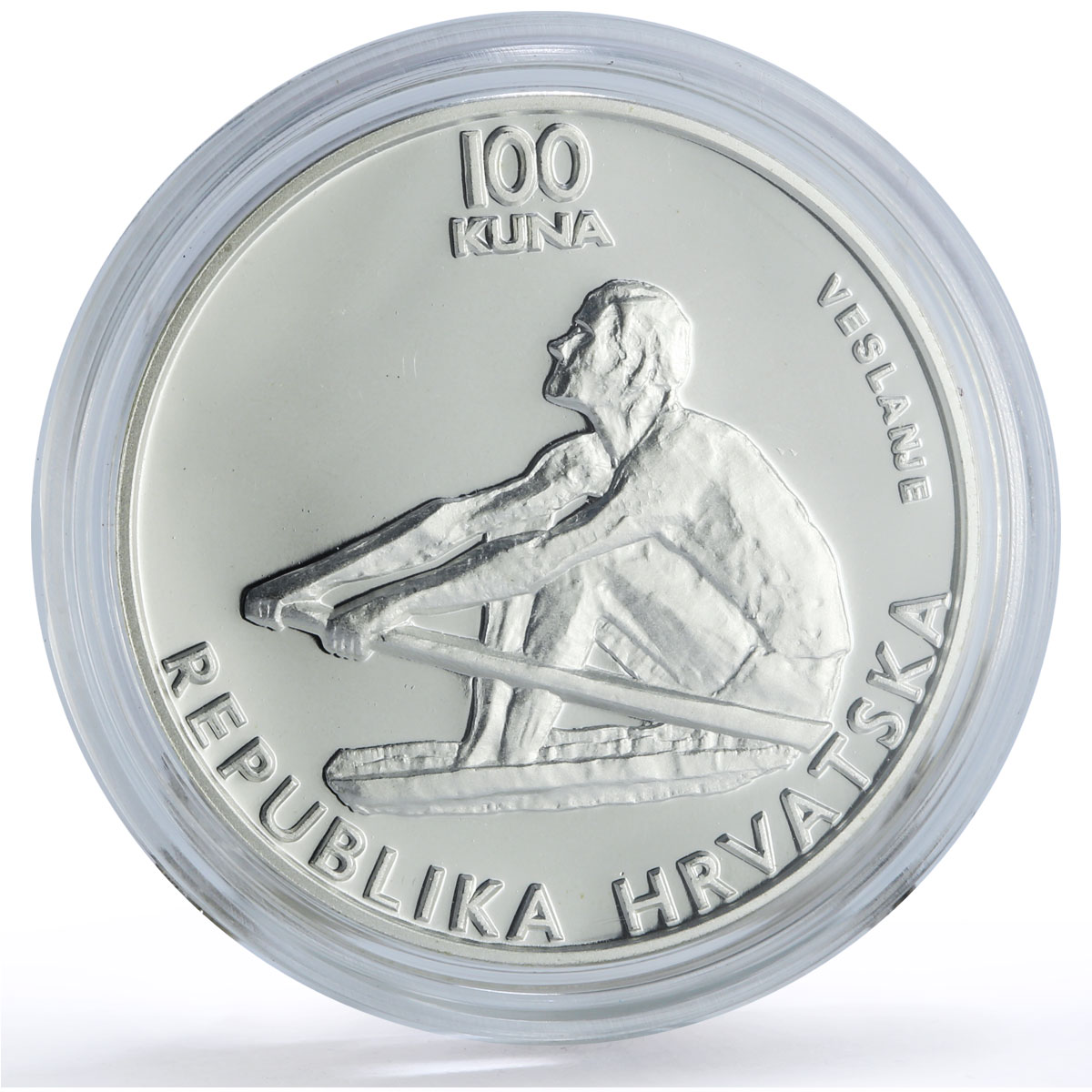 Croatia 100 kuna Atlanta Olympic Games Waterpolo Rowing proof silver coin 1996