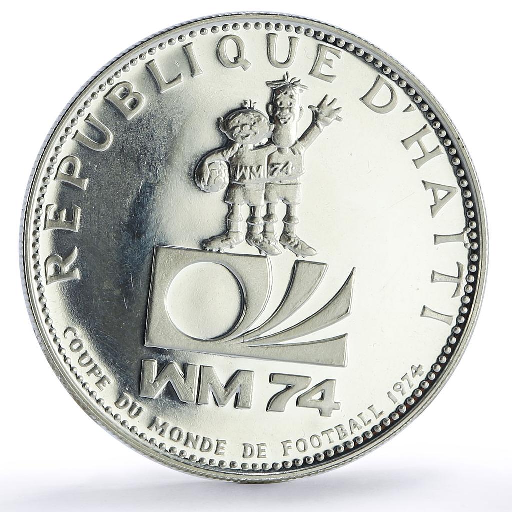 Haiti 25 gourdes Football World Cup in Germany Players proof silver coin 1973