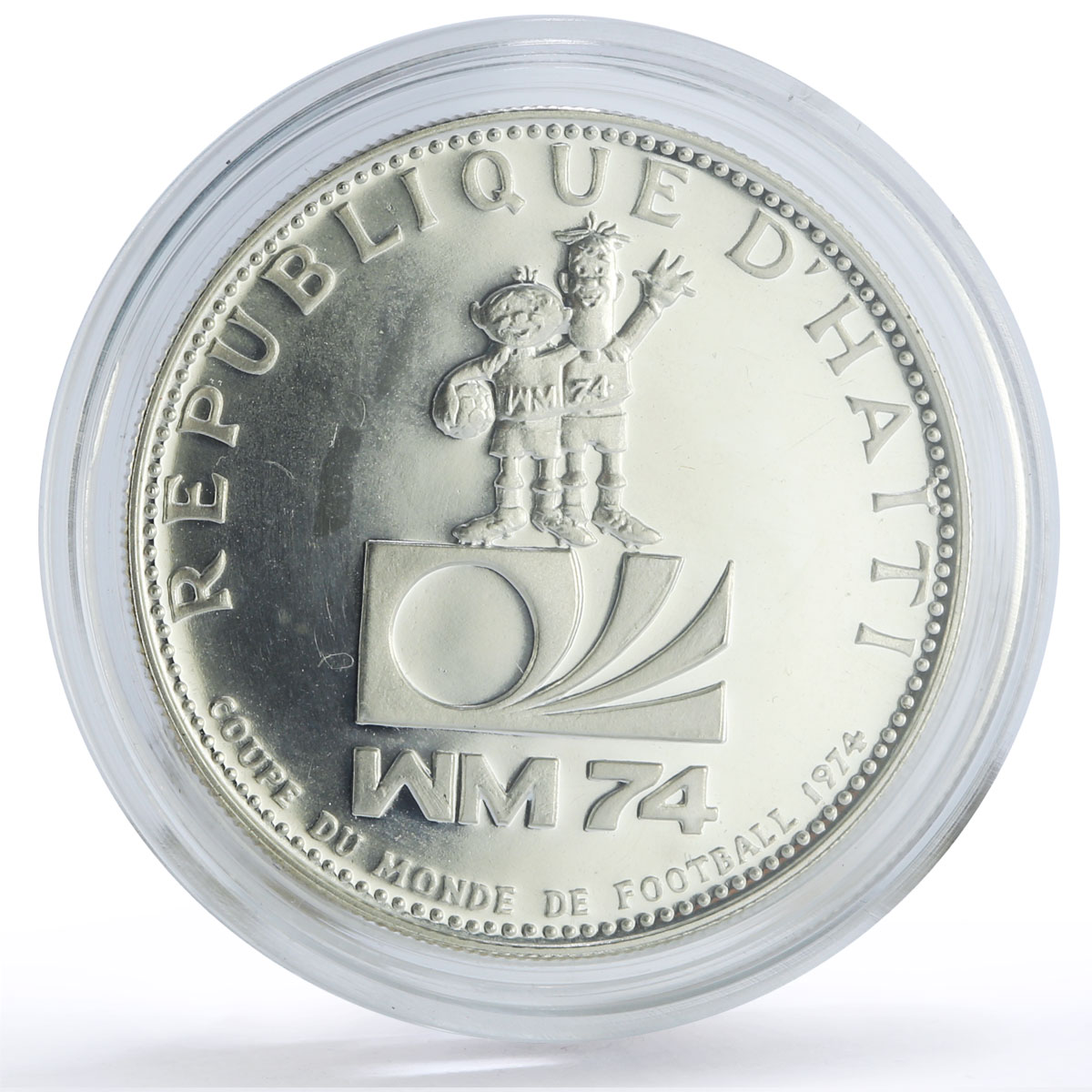 Haiti 25 gourdes Football World Cup in Germany Players proof silver coin 1973