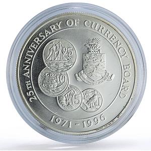 Cayman Islands 2 dollars Currency Board 25th Anniversary proof silver coin 1996