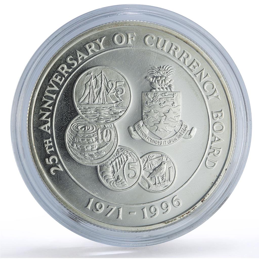 Cayman Islands 2 dollars Currency Board 25th Anniversary proof silver coin 1996
