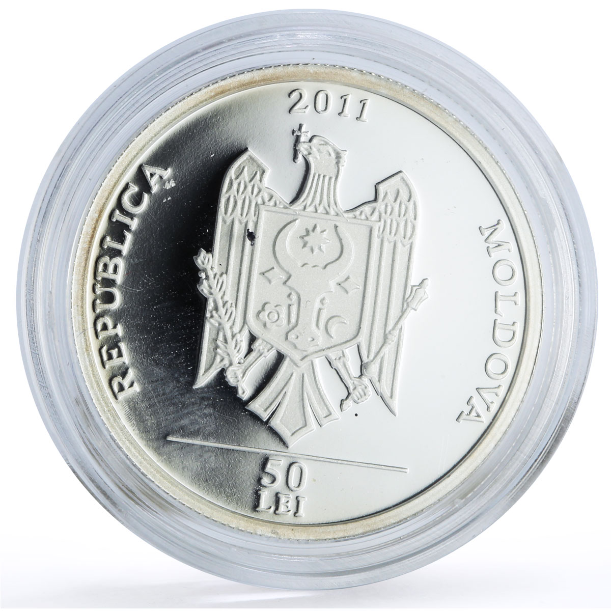 Moldova 50 lei Writer Bogdan Petriceicu Hasdeu Literature proof silver coin 2011