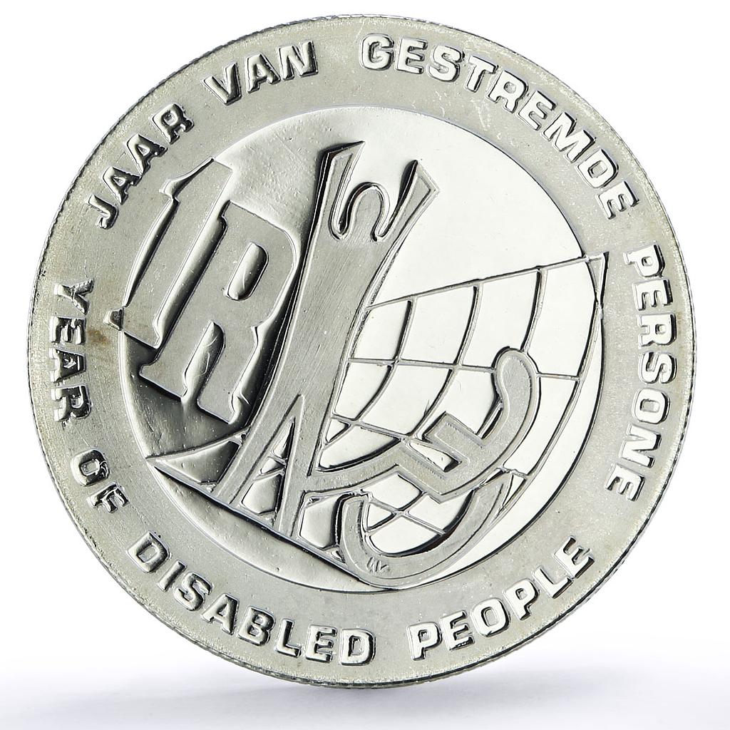 South Africa 1 rand IYDP Disabled Persons Year proof silver coin 1986