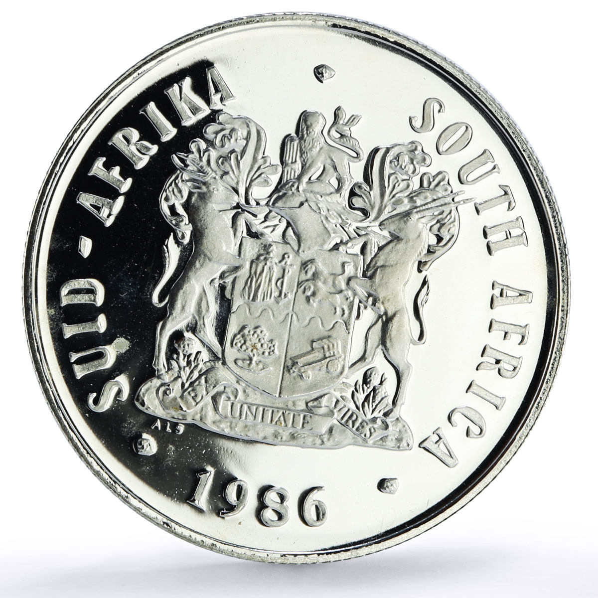 South Africa 1 rand IYDP Disabled Persons Year proof silver coin 1986