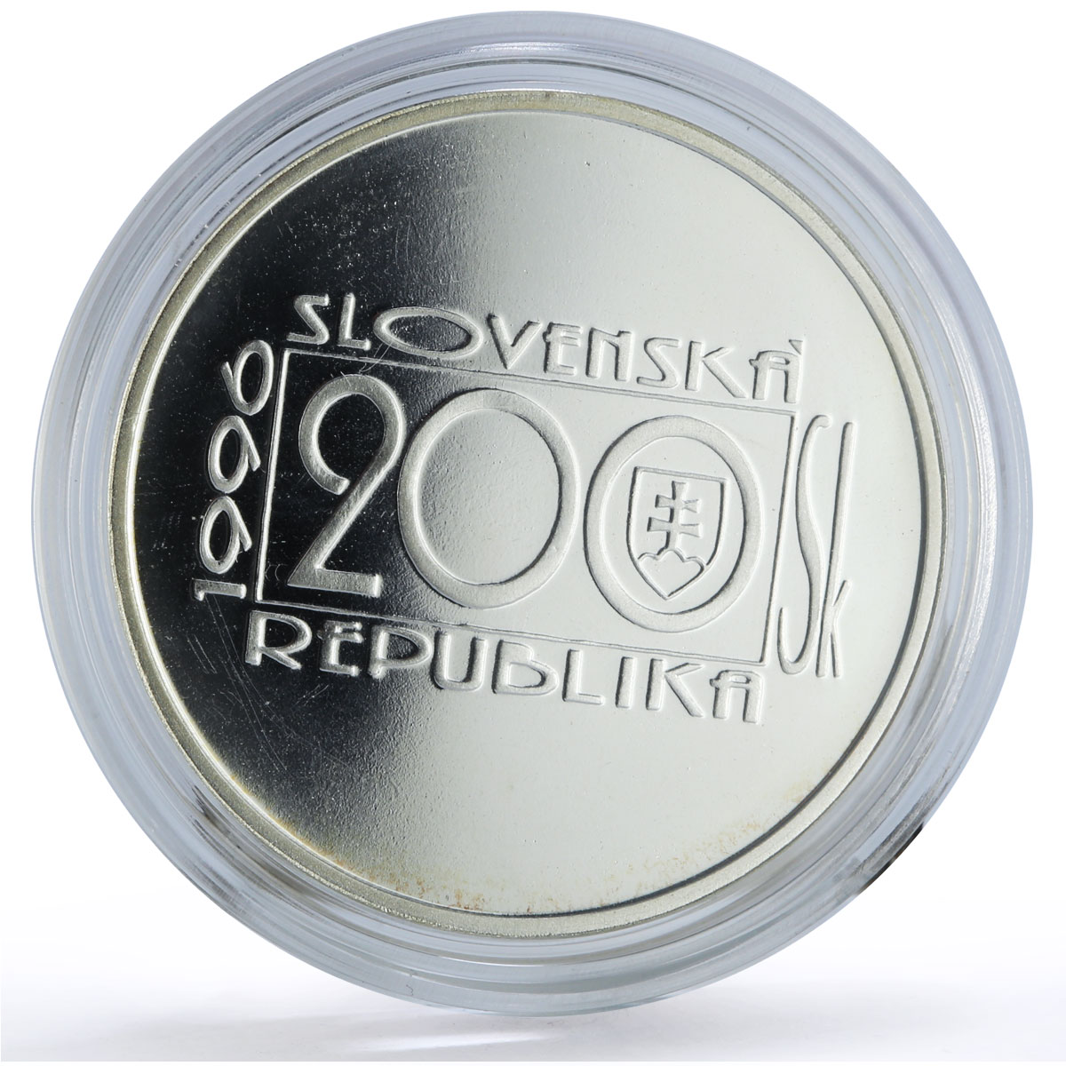 Slovakia 200 korun Writer Josef Ciger Hronsky Literature proof silver coin 1996