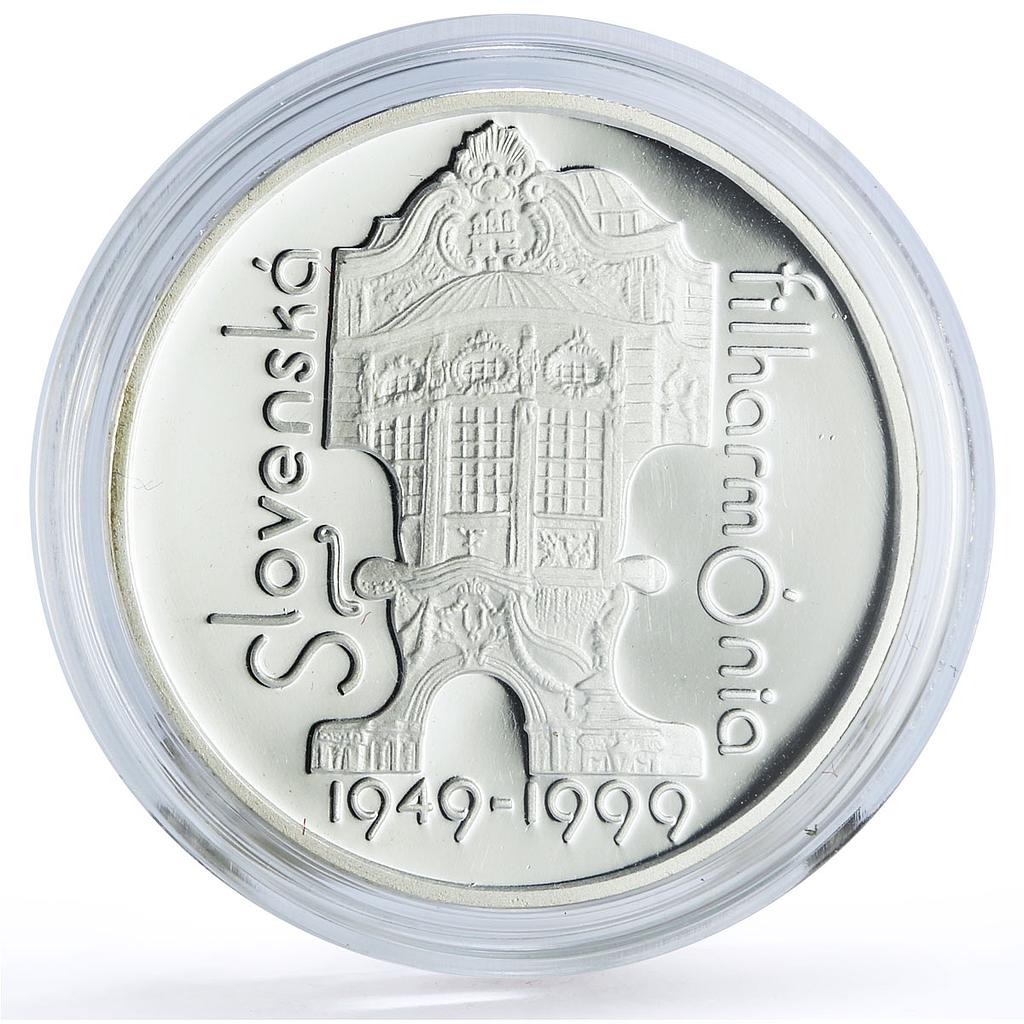 Slovakia 200 korun Philharmonic Music Architecture proof silver coin 1999