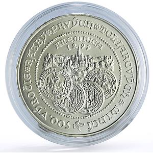 Slovakia 500 korun Kremnica First Thalers 500th Anniversary silver coin 1999