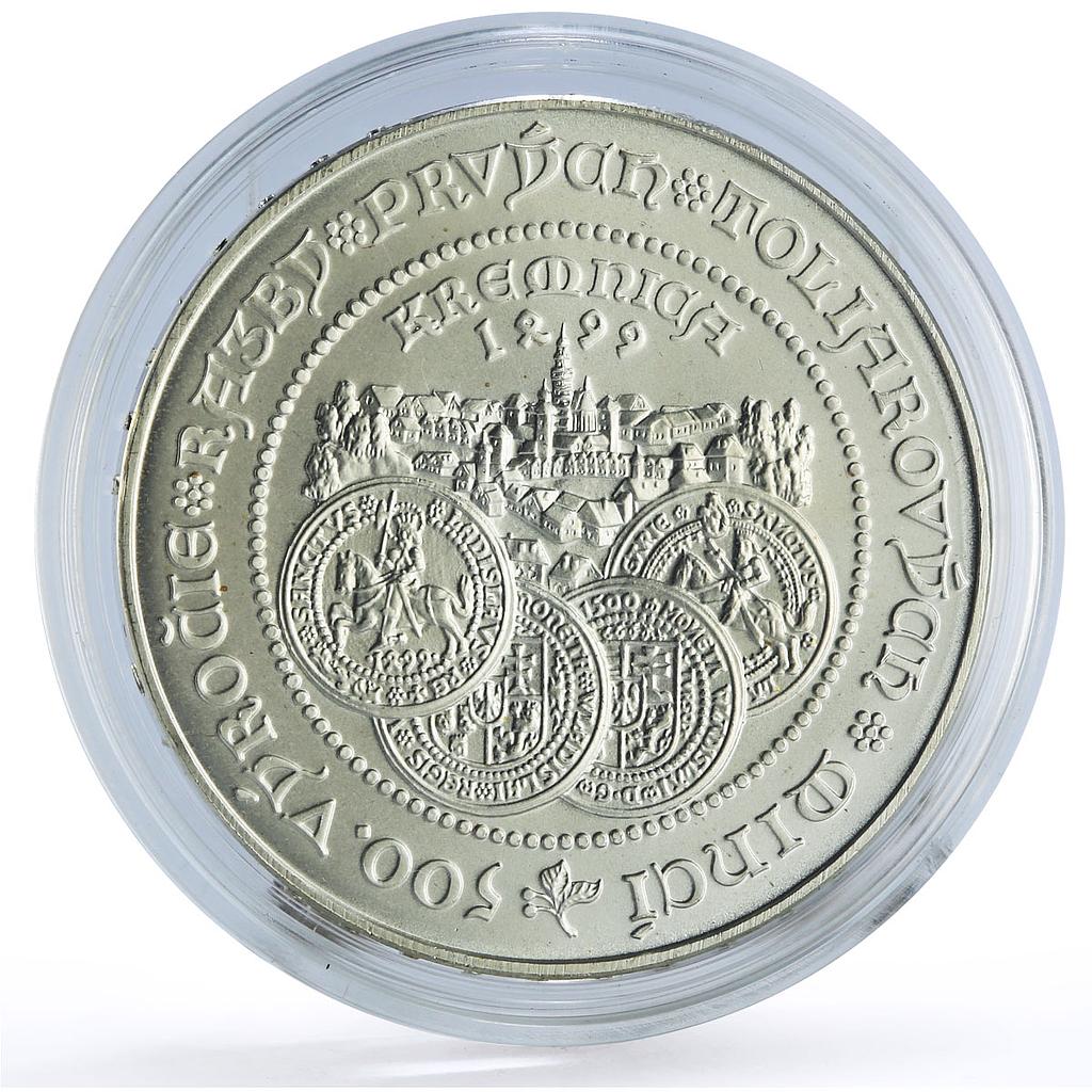 Slovakia 500 korun Kremnica First Thalers 500th Anniversary silver coin 1999