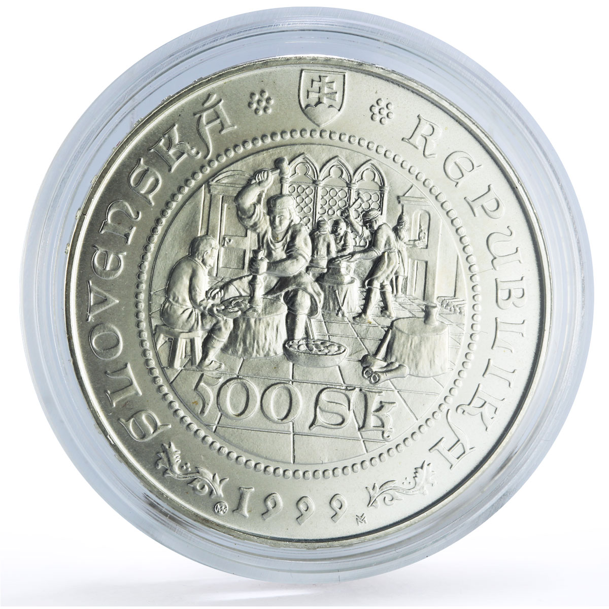 Slovakia 500 korun Kremnica First Thalers 500th Anniversary silver coin 1999