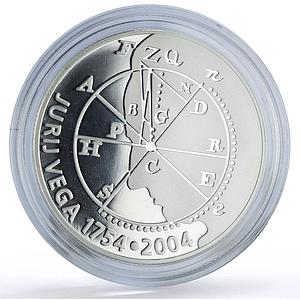 Slovenia 5000 tolarjev Physicist Jurij Vega Science proof silver coin 2004