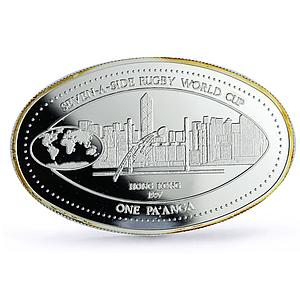 Tonga 1 paanga Rugby World Cup in Hong Kong City View proof silver coin 1997