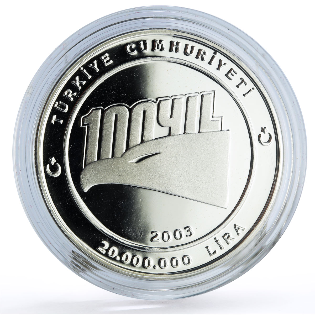 Turkiye 20000000 lira Besiktas Gymnastics Club Eagle Bird proof silver coin 2003