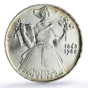 Czechoslovakia 500 korun Matica Slovenska Society Institute silver coin 1988