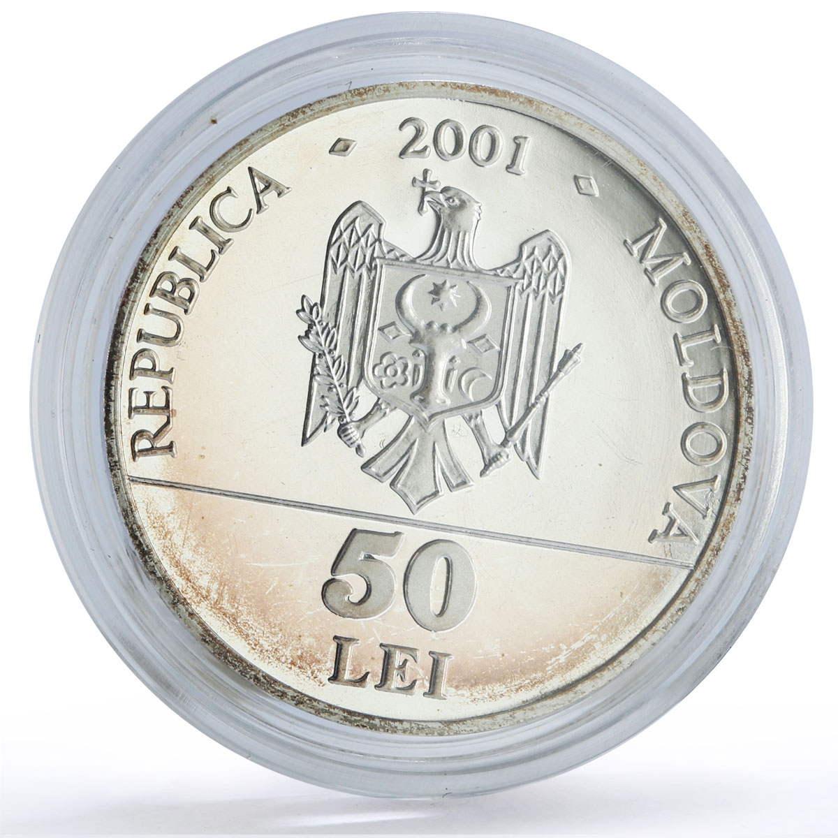 Moldova 50 lei Constantin Brancusi 125th Anniversary Art proof silver coin 2001