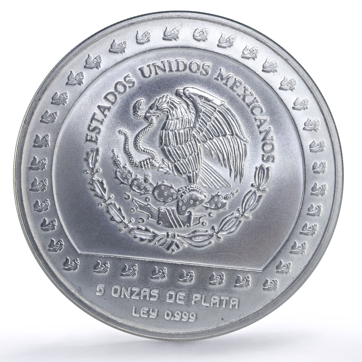 Mexico 10000 pesos Precolombina Piedra de Tizoc 5 oz silver coin 1992