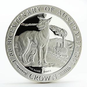 Isle of Man 1 crown Bicentenary of Australia proof silver coin 1988