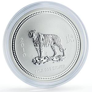 Australia 1 dollar Lunar Calendar series I Year of the Tiger silver coin 2010