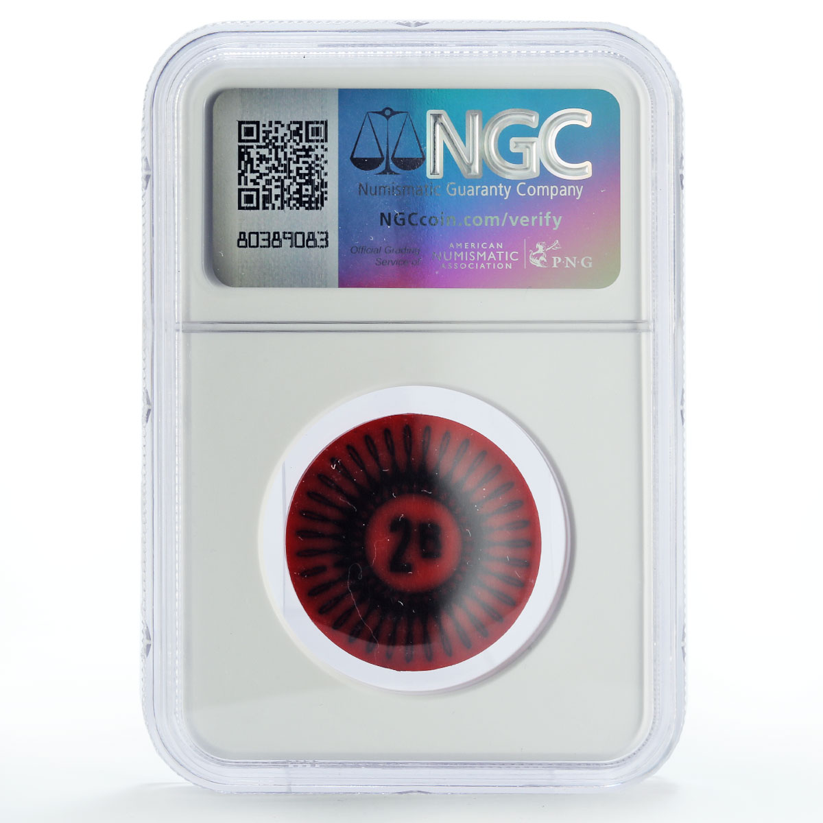Keeling Cocos Is. 2 rupees Palm Tree Sea Beach KM-Tn14 Red MS66 NGC coin 1968