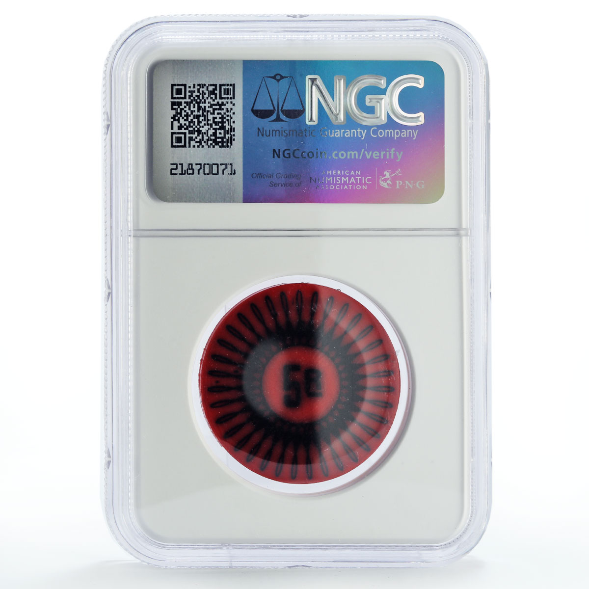 Keeling Cocos Is. 5 rupees Palm Tree Sea Beach KM-Tn15 Red MS64 NGC coin 1968
