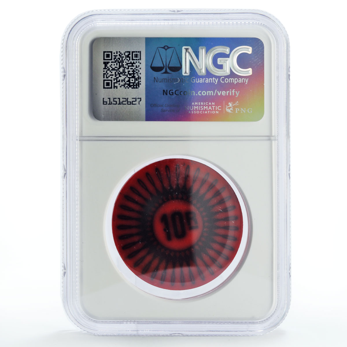 Keeling Cocos Is. 10 rupees Palm Tree Sea Beach KM-Tn16 Red MS64 NGC coin 1968