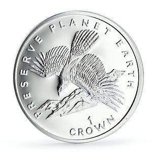 Gibraltar 1 crown Preserve Planet Earth Eagle Bird Fauna proof silver coin 1994