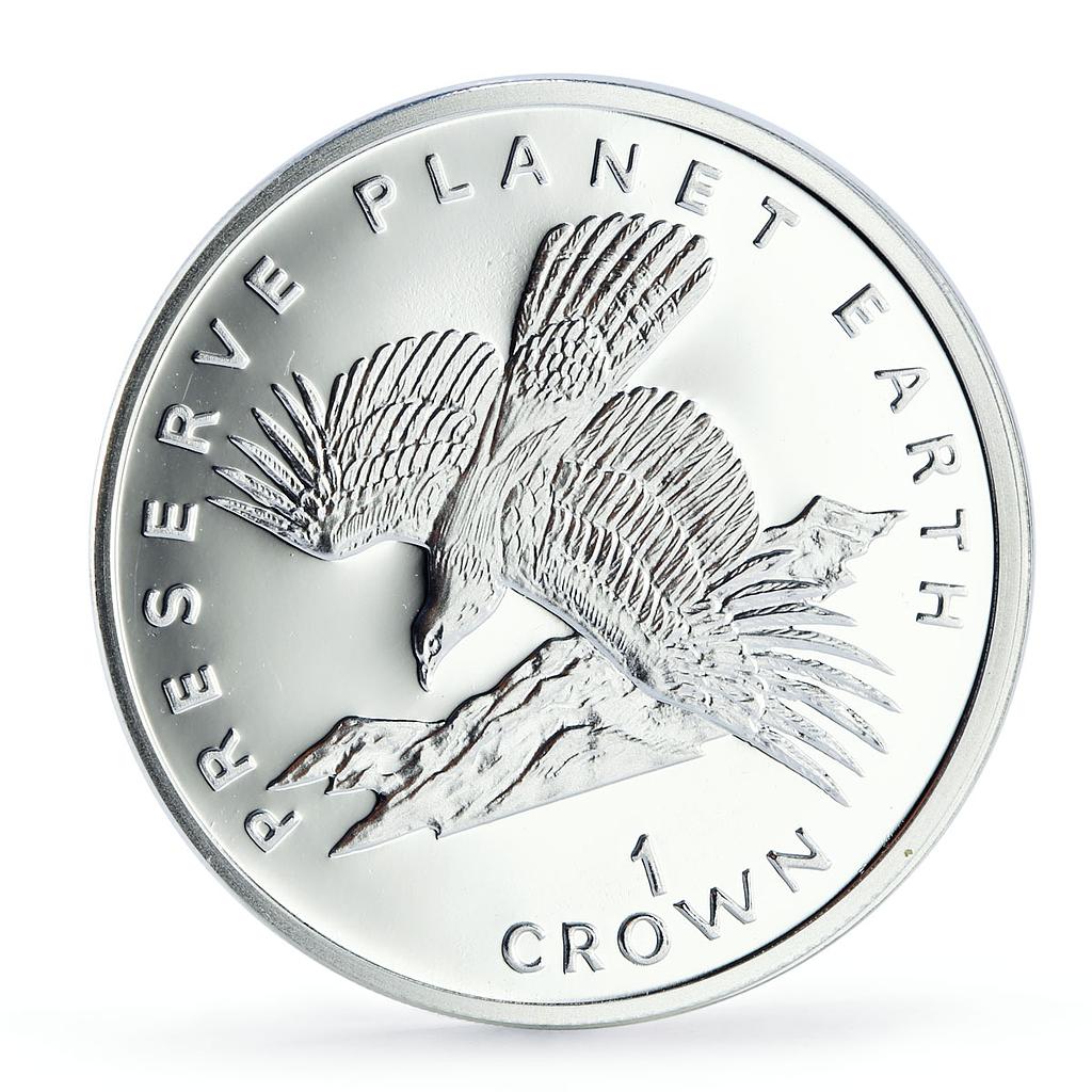 Gibraltar 1 crown Preserve Planet Earth Eagle Bird Fauna proof silver coin 1994