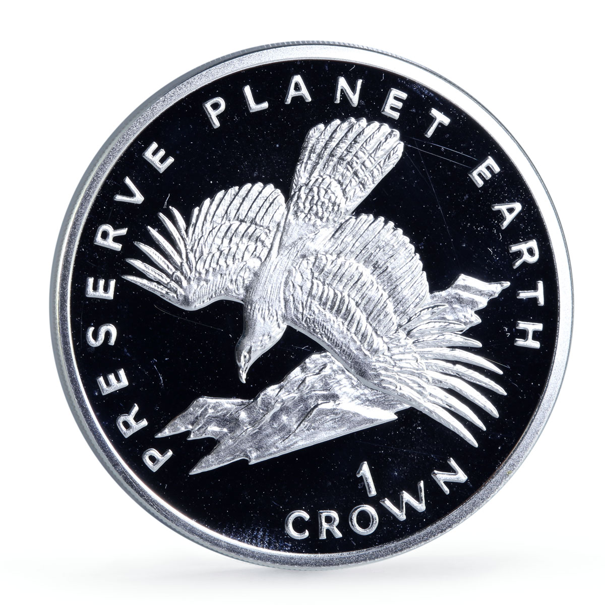 Gibraltar 1 crown Preserve Planet Earth Eagle Bird Fauna proof silver coin 1994