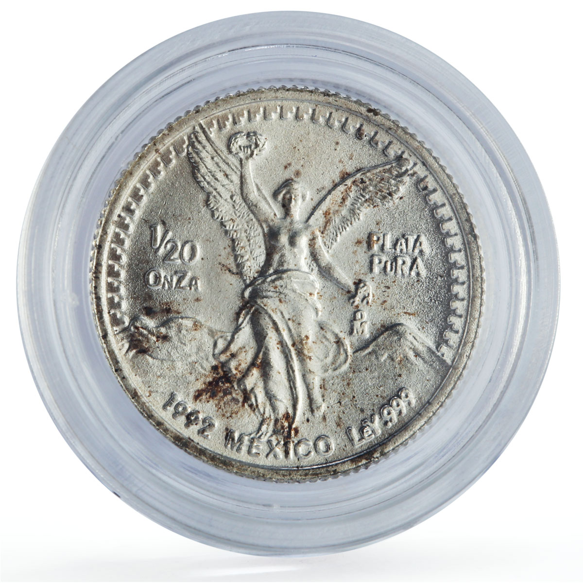 Mexico 1/10 1/20 onza Set Libertad Angel of Independence silver coins 1992