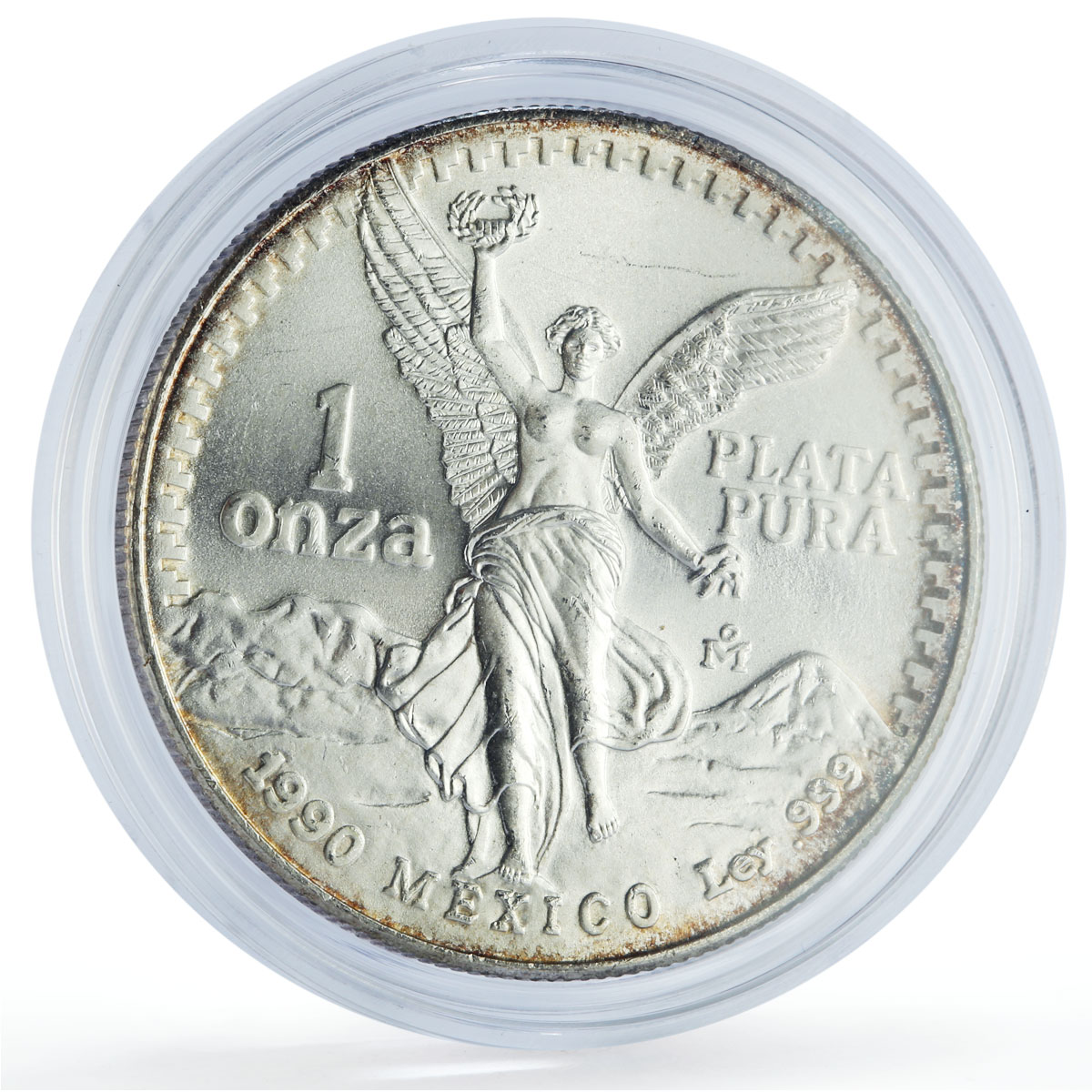 Mexico 1 onza Libertad Angel of Independence silver coin 1990