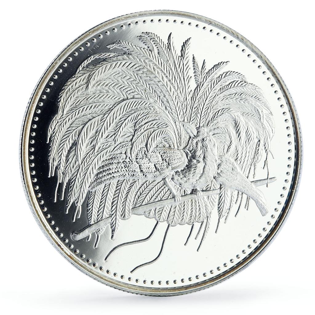 Papua New Guinea 5 kina Coinage 100 Years Paradise Bird proof silver coin 1994