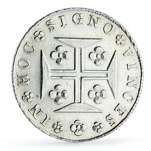 Portugal 400 reis Queen Maria II Coinage Cruzado KM-403.2 silver coin 1834