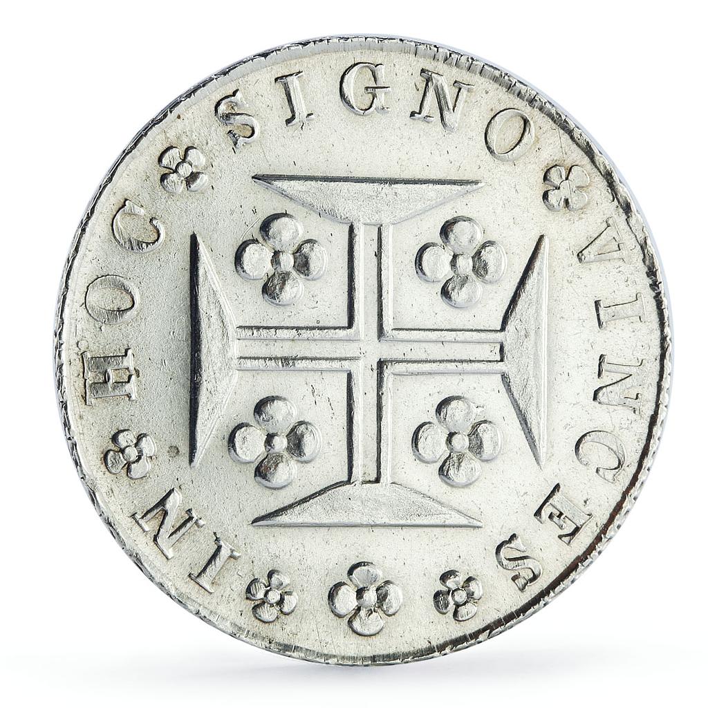 Portugal 400 reis Queen Maria II Coinage Cruzado KM-403.2 silver coin 1834